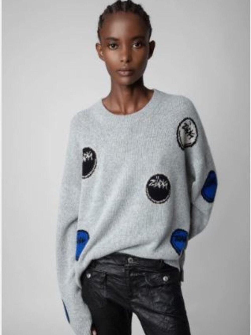 Zadig & Voltaire Markus Happy Cashmere Sweater Grey Small